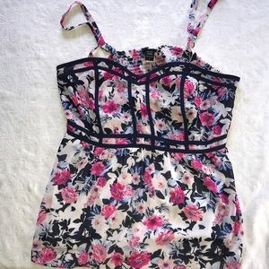 Torrid floral chiffon babydoll cami top